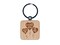Love Balloons Valentine's Day Engraved Wood Square Keychain Tag Charm